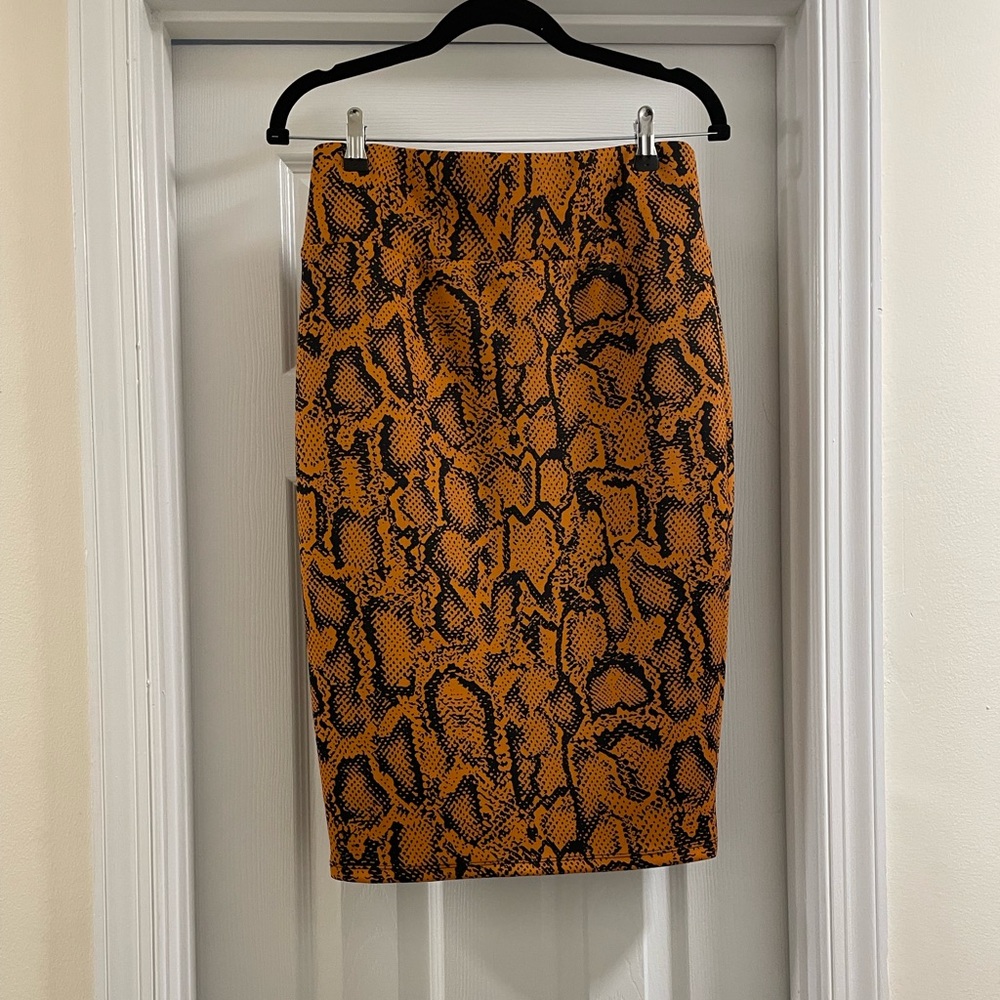 Thalia Sodi, Midi Skirt, Snake Pattern, Zipper Back, Size M